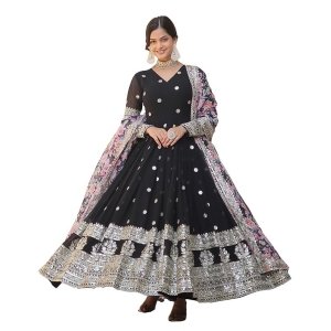 Fashion Basket Gergette Embroidered Long Anarkali