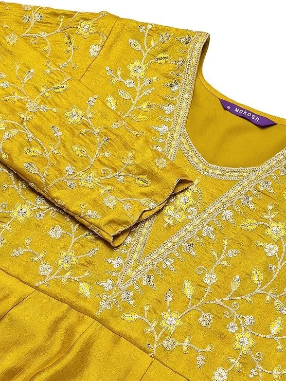 MOKOSH Women's Embroidered Anarkali and Pant with Dupatta Set(DM-471)