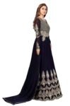 ANNI DESIGNER Women's Cotton Blend Anarkali Printed Kurta with Pant & Dupatta