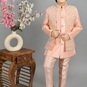 VASTRAMAY Boy's Cotton Printed Kurta Pyjama Set