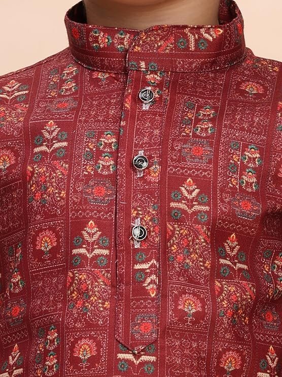 Pro-Ethic Style Developer Boys Heavy Cotton Printed Kurta and Pajama Set for Kid's Ethnic Wear